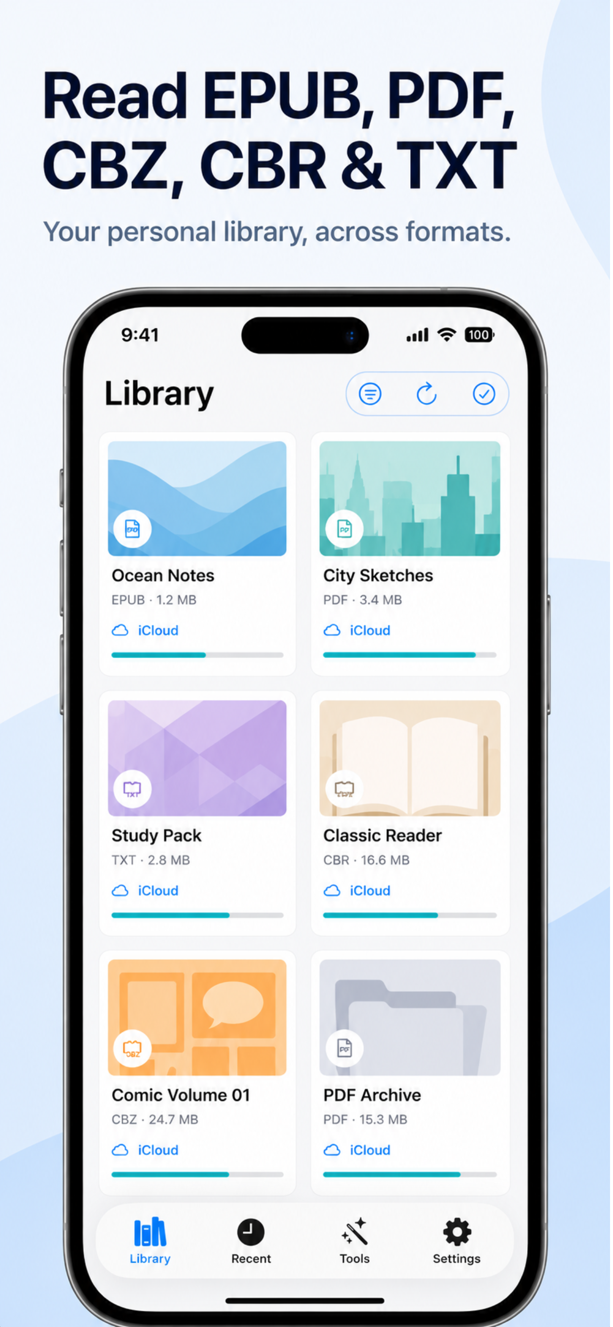 Bibliothèque BiblioFuse sur iPhone